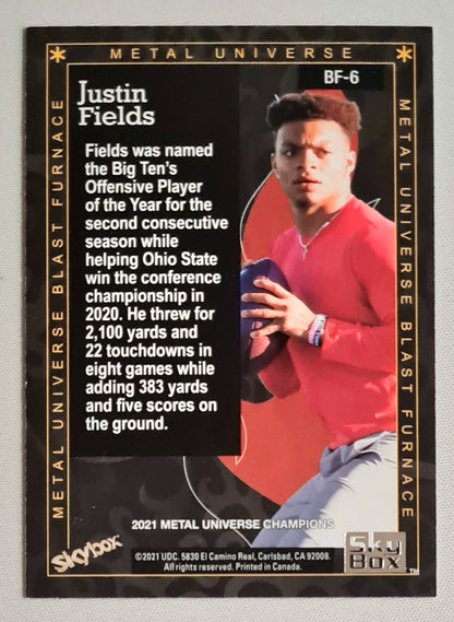 Justin Fields - 2021 SkyBox - Metal Universe Champions Football Ohio State #BF-6