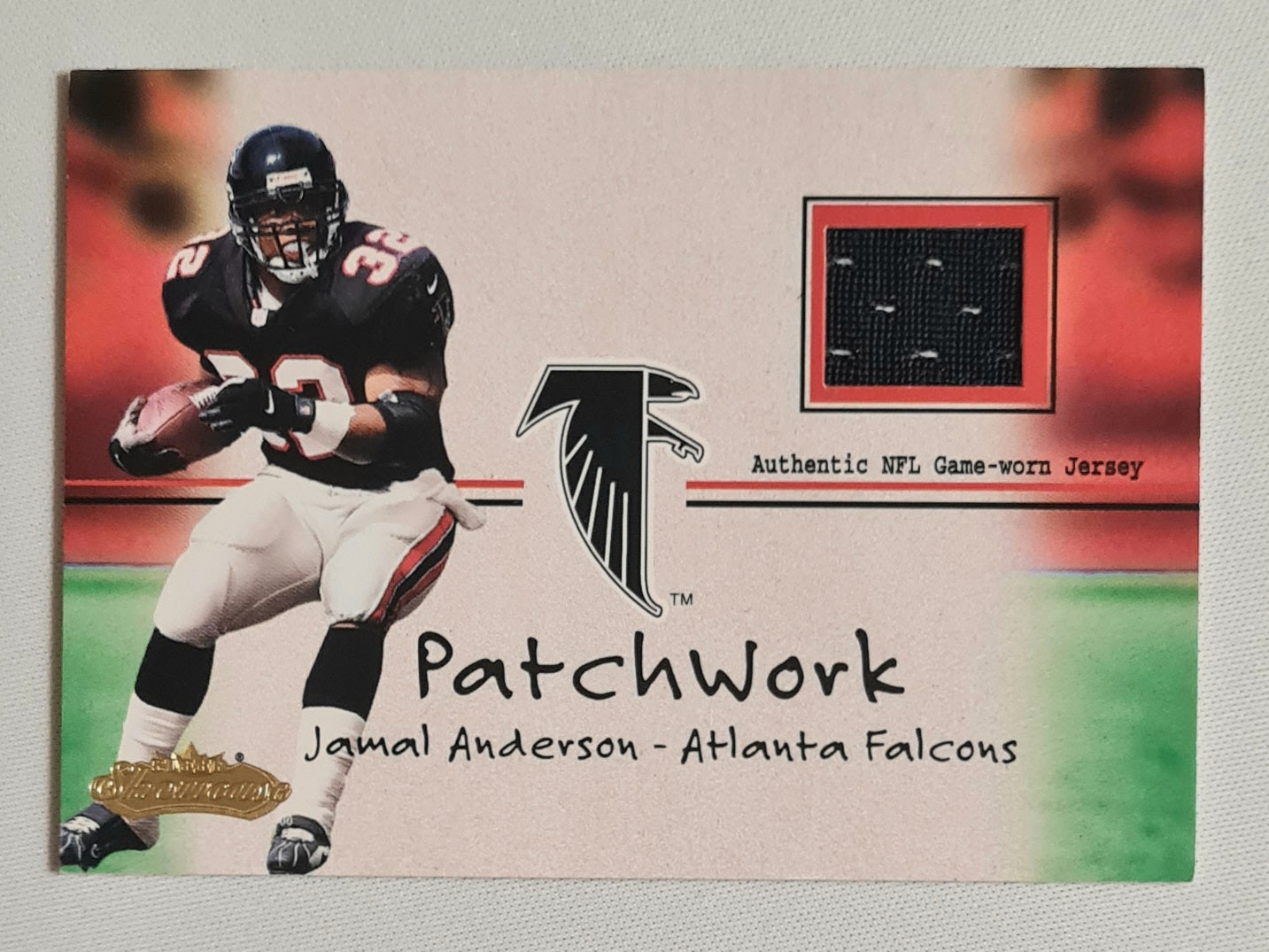 Jamal Anderson - 2001 Fleer Football Atlanta Falcons Patchwork /Patch (Authentic NFL Game-worn Jersey)