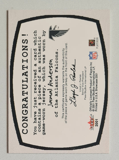 Jamal Anderson - 2001 Fleer Football Atlanta Falcons Patchwork /Patch (Authentic NFL Game-worn Jersey)