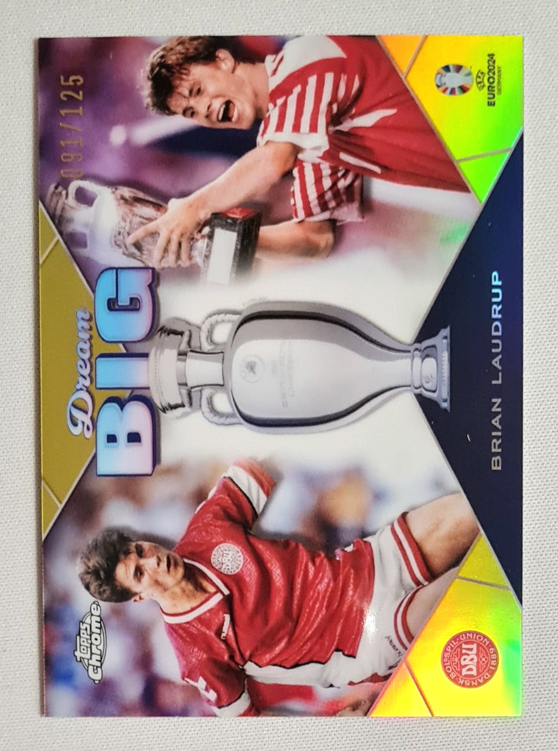 Brian Laudrup - 2024 Topps BIG Dreams National Team Denmark Euro 2024 #DB-2 Yellow Refractor /125
