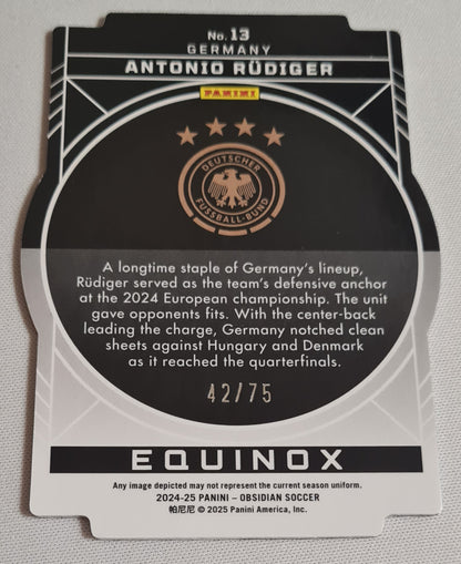 Antonio Rudiger - 2024/25 Panini Obsidian Soccer National Team Germany Equinox #13 Die Cut /75