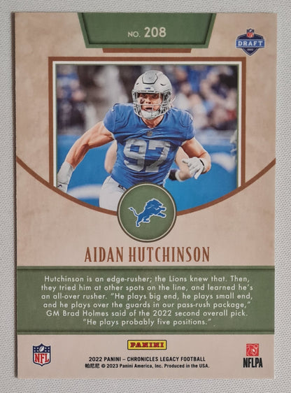 Aidan Hutchinson - 2022 Panini Chronicles Rookie Legacy Football NFL Detroit Lions Draft (RC) #208