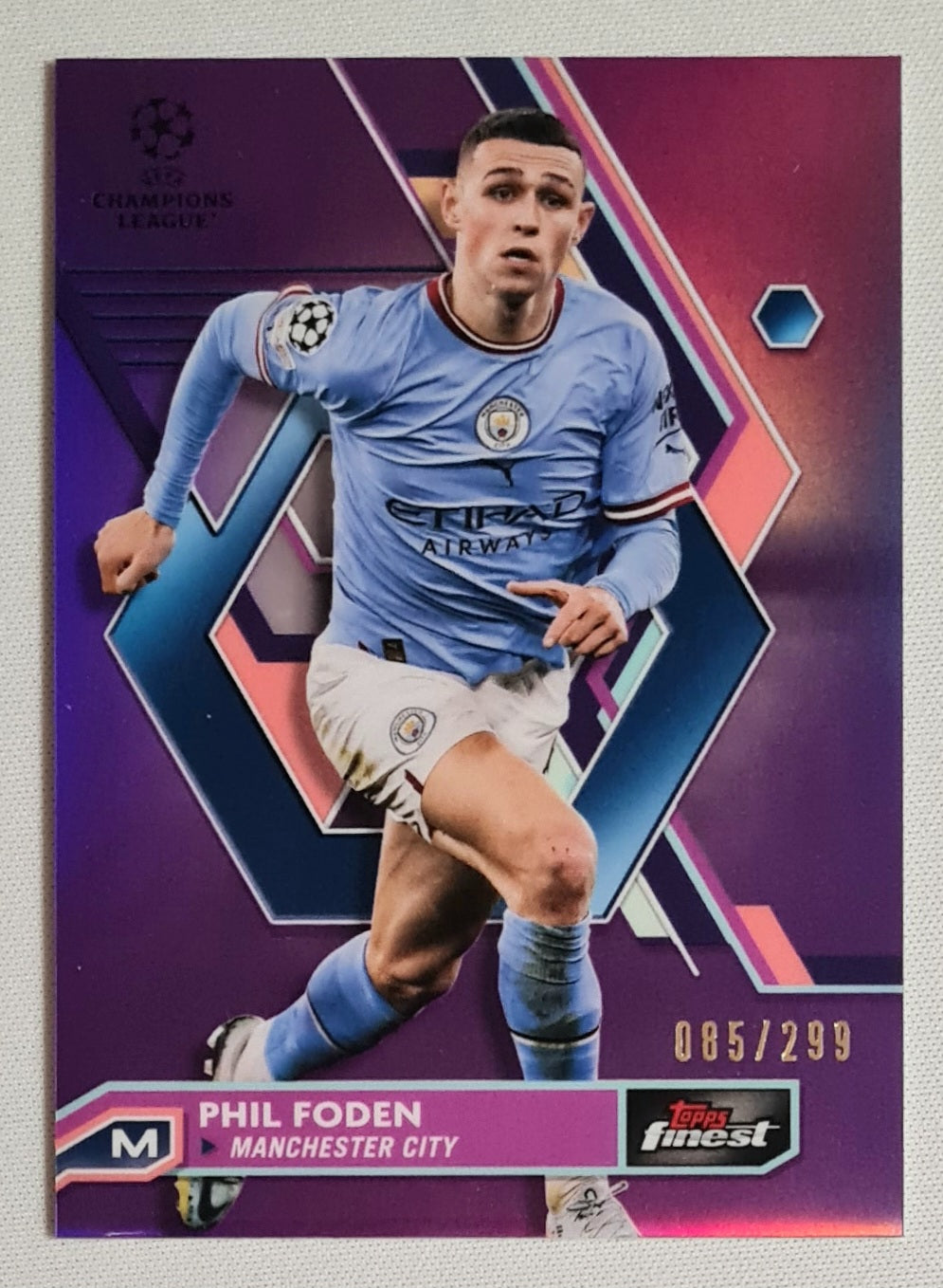 Phil Foden - 2023 Topps Finest Manchester City (CL) #64 Purple /299