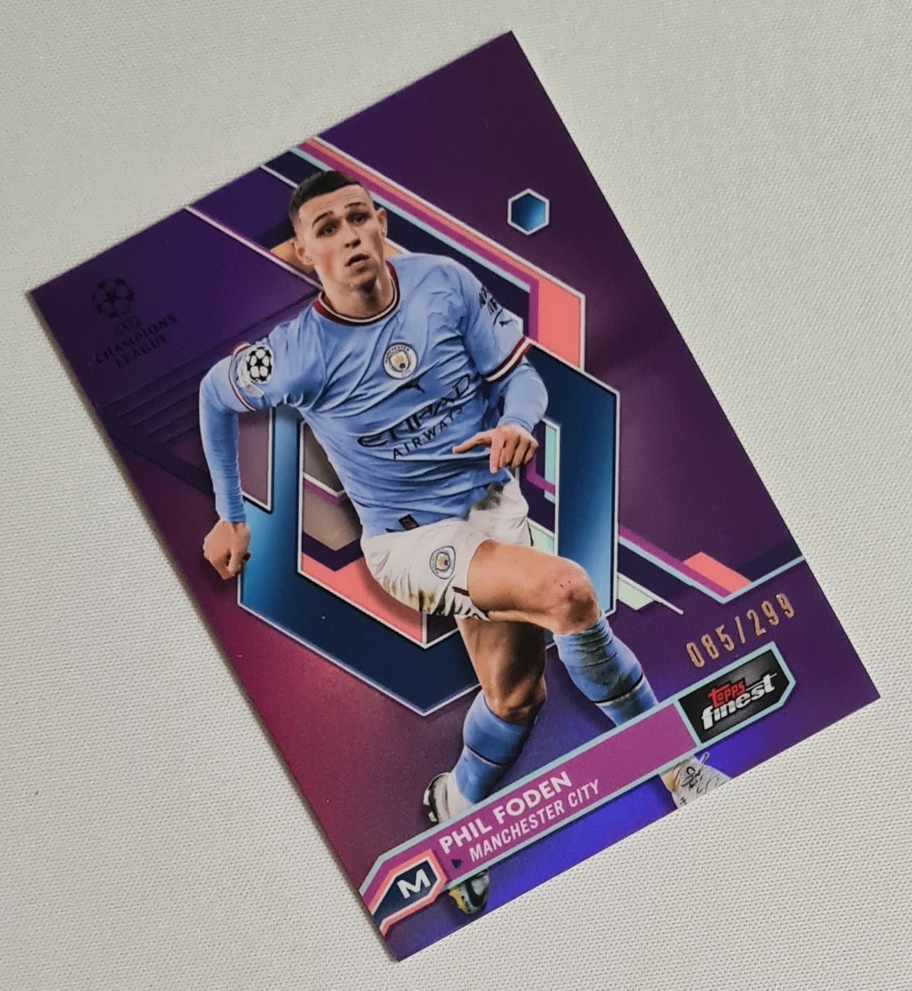 Phil Foden - 2023 Topps Finest Manchester City (CL) #64 Purple /299