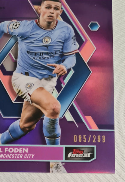 Phil Foden - 2023 Topps Finest Manchester City (CL) #64 Purple /299