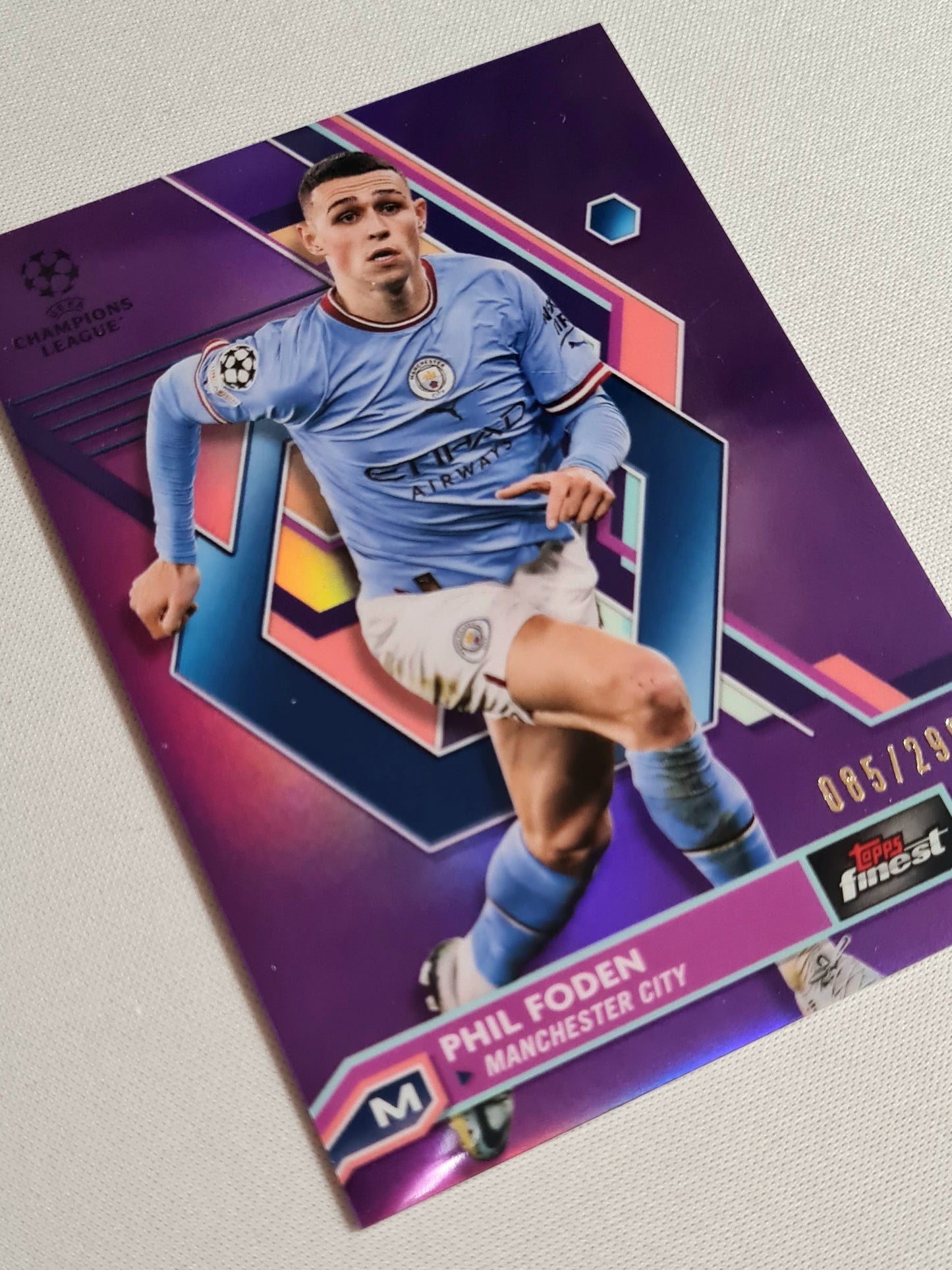 Phil Foden - 2023 Topps Finest Manchester City (CL) #64 Purple /299