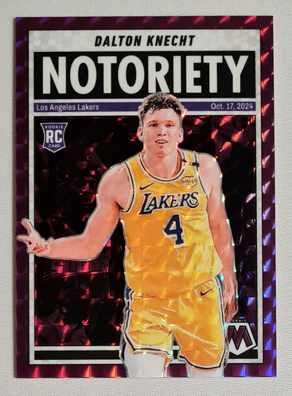Dalton Knecht - 2024/25 Panini Mosaic Basketball NBA L.A. Lakers Notoriety #4 Purple Prizm /99