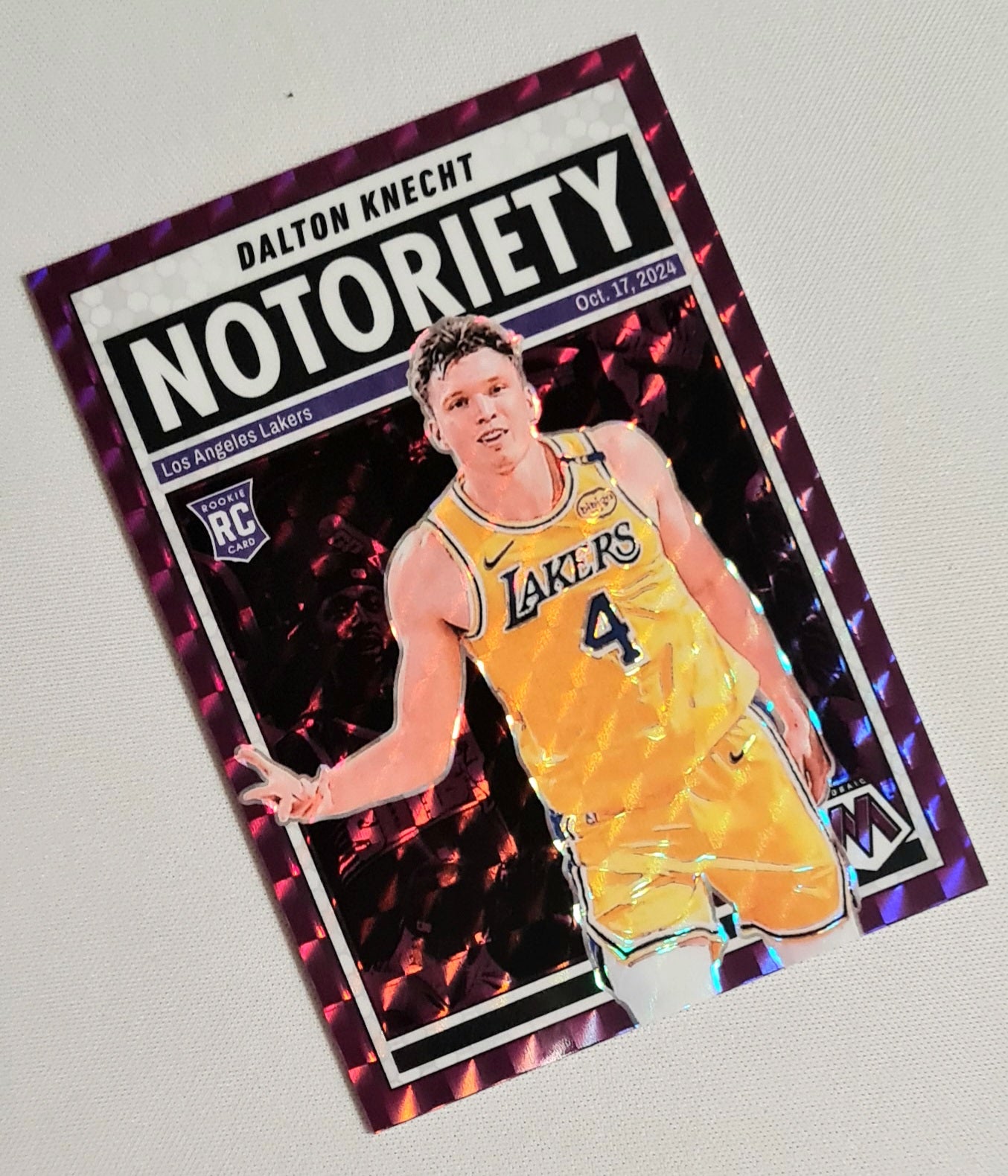Dalton Knecht - 2024/25 Panini Mosaic Basketball NBA L.A. Lakers Notoriety #4 Purple Prizm /99