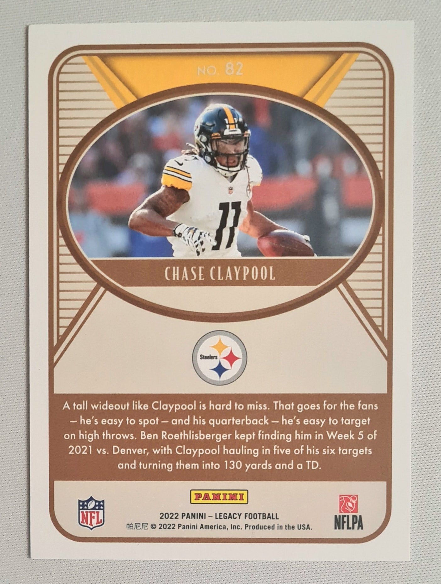 Chase Claypool - 2022 Panini Legacy Football NFL Steelers #82 /299