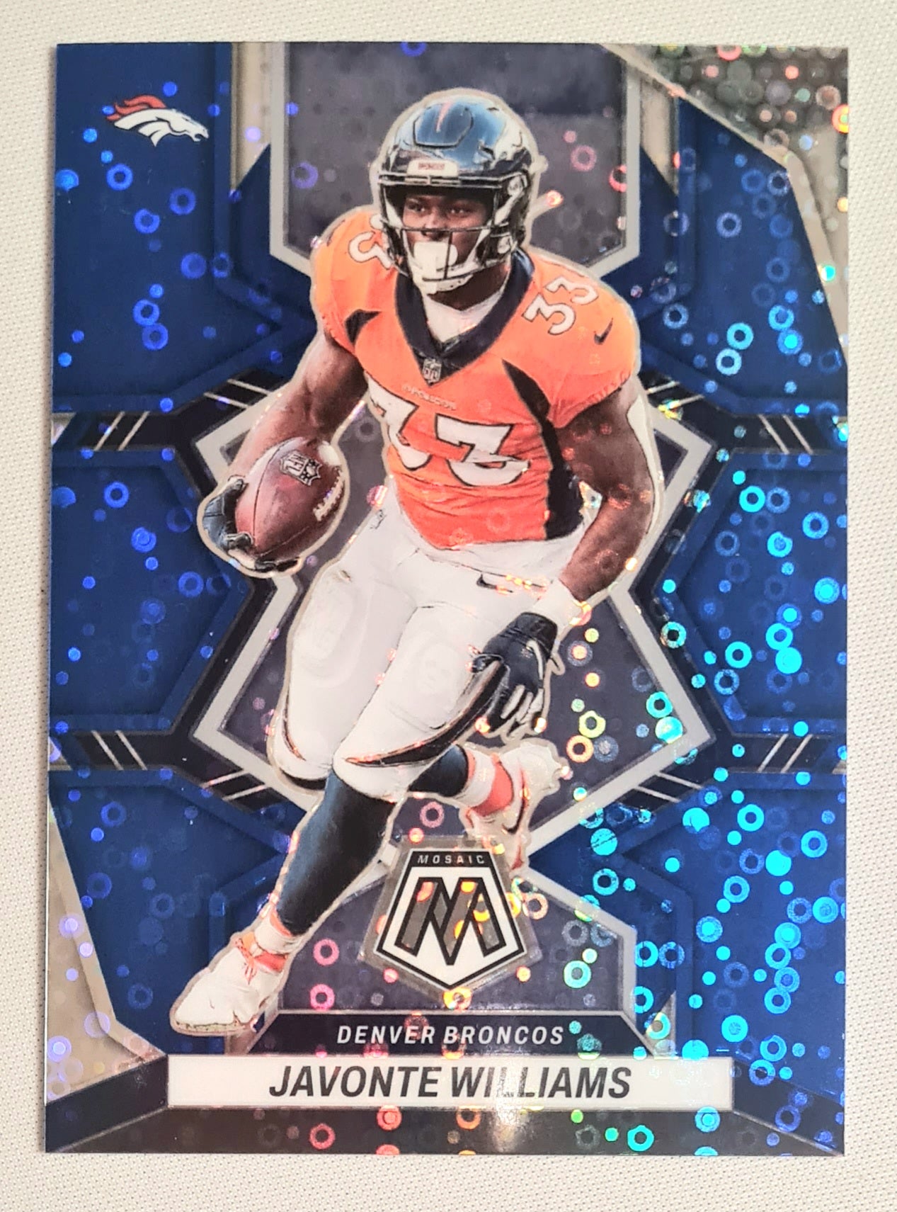 Javonte Williams - 2022 Panini Mosaic Football NFL Denver Broncos #61 Blue Disco Prizm /75