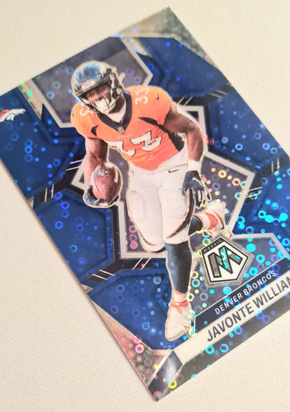 Javonte Williams - 2022 Panini Mosaic Football NFL Denver Broncos #61 Blue Disco Prizm /75