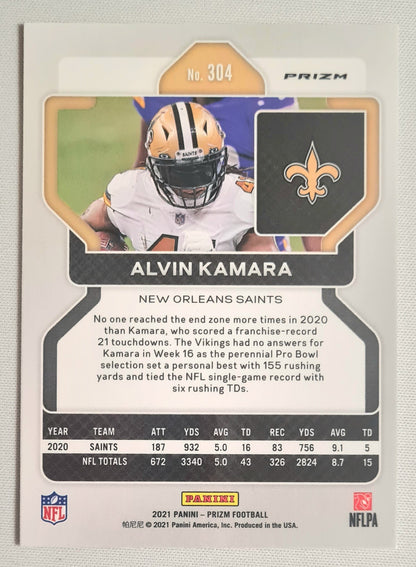 Alvin Kamara - 2021 Panini Prizm Football NFL New Orleans Saints #304 Silver Disco Prizm