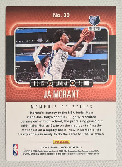 Ja Morant - 2020/21 Panini NBA Hoops Basketball Memphis Grizzlies #30 Refractor
