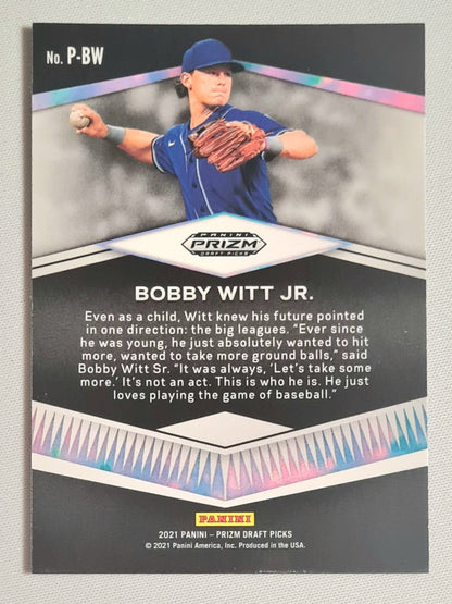 Bobby Witt Jr. - 2021 Panini Prizm Draft Picks Baseball MLB Kansas City Prospects #P-BW