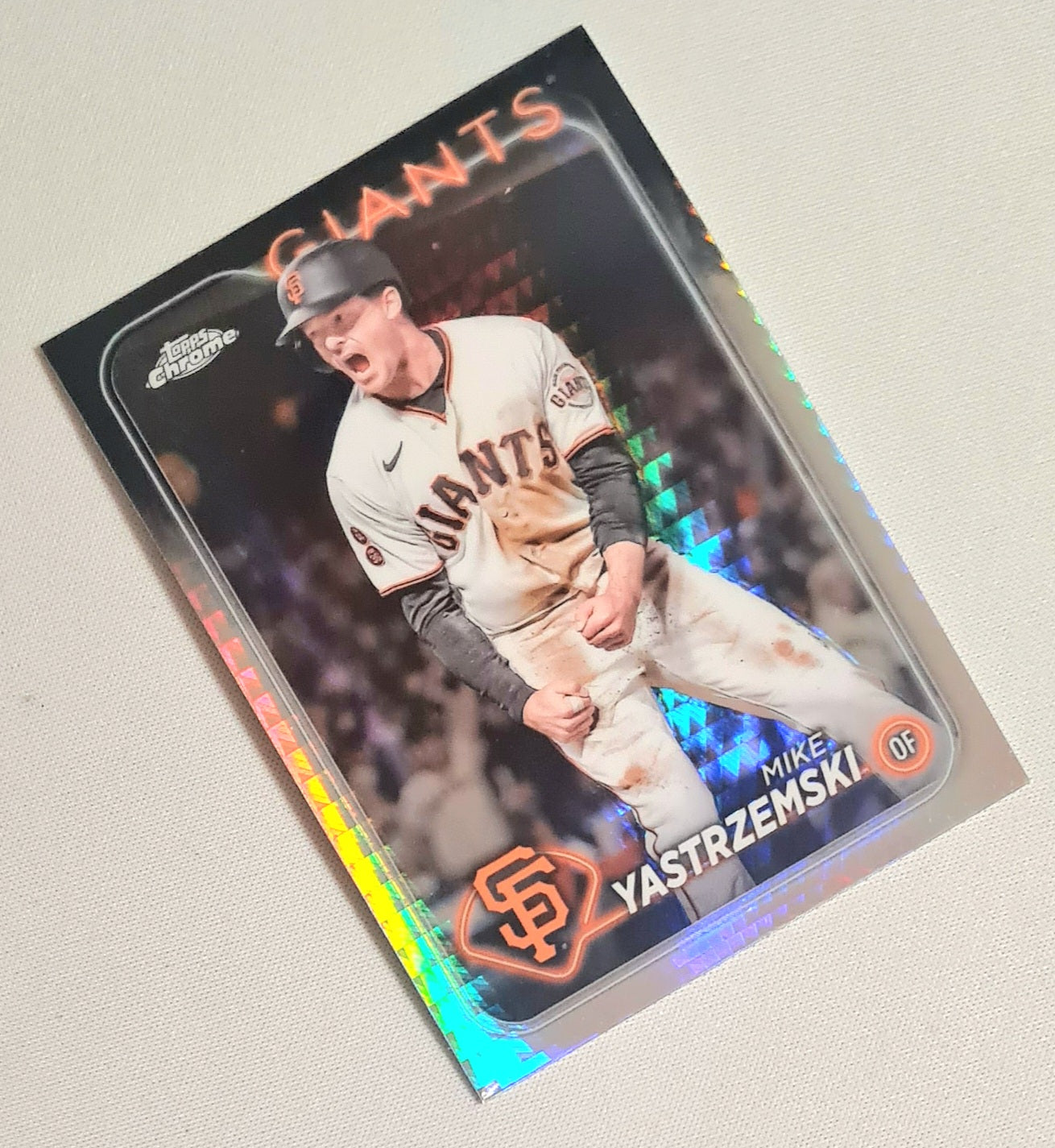 Mike Yastrzemski - 2024 Topps Chrome Baseball MLB San Francisco Giants #87 X-Factor Refractor