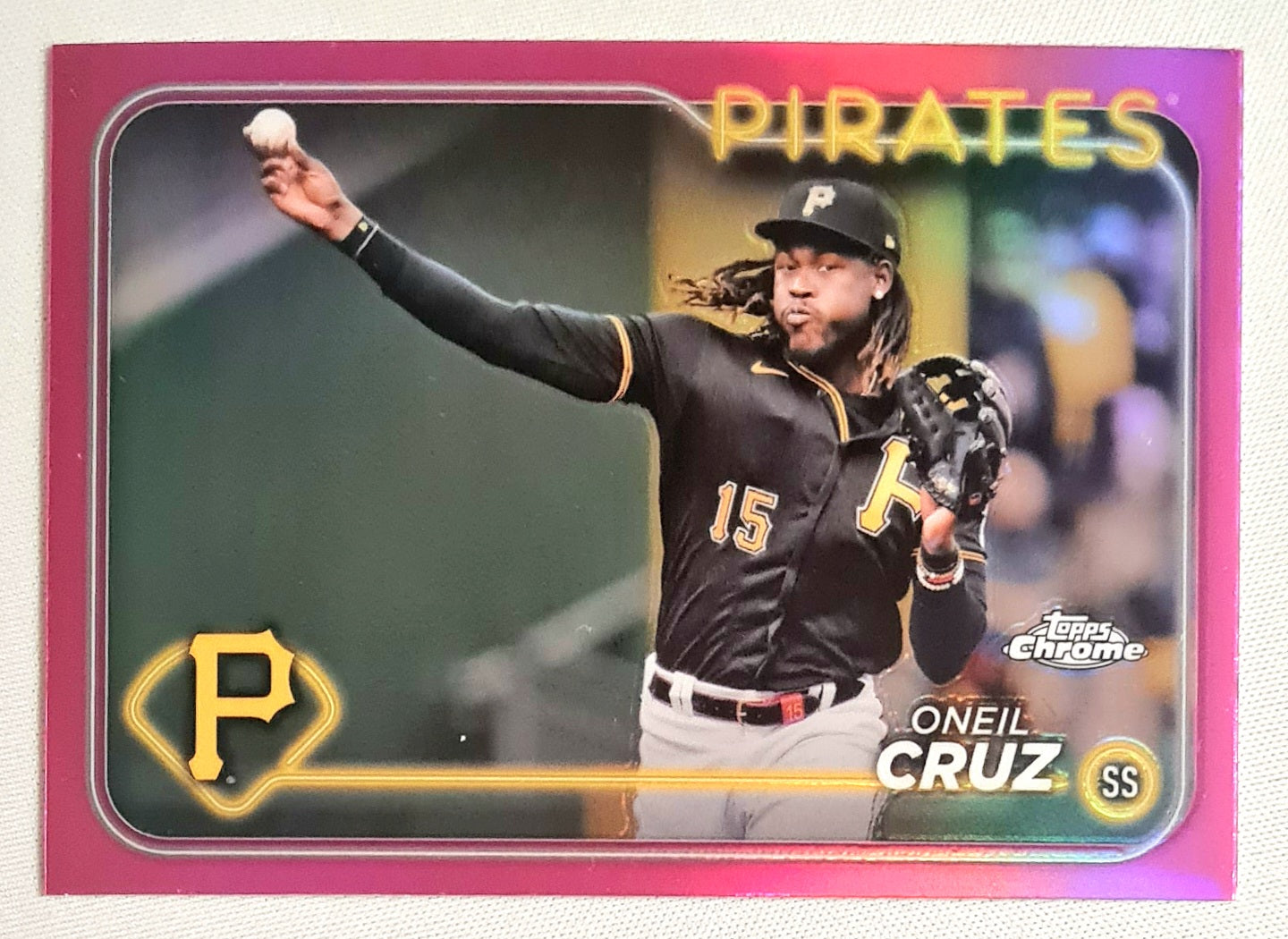 ONeil Cruz - 2024 Topps Chrome Baseball MLB Pittsburgh Pirates #98 Pink Refractor
