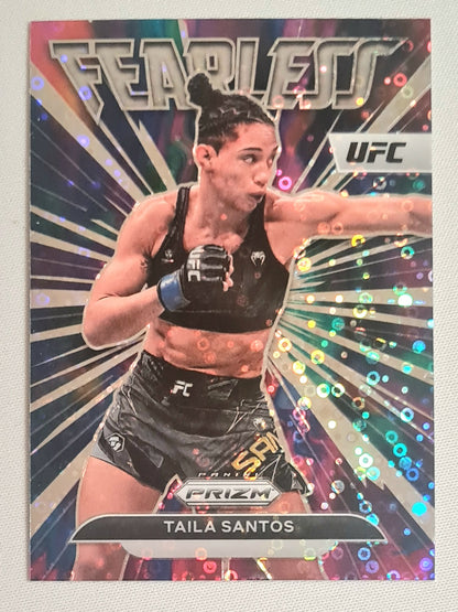 Taila Santos - 2023 Panini Prizm UFC Fighter Flyweight Womens Division Fearless #20 Disco Prizm Parallel