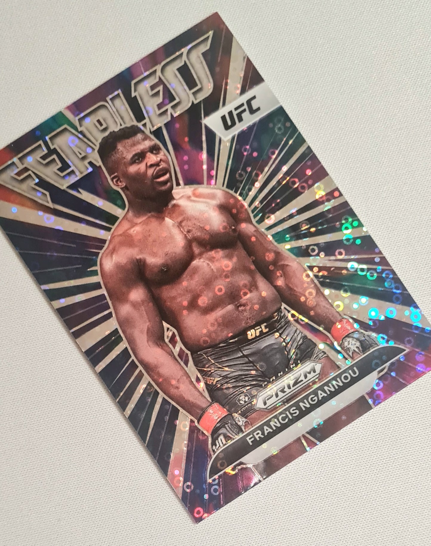 Francis Ngannou - 2023 Panini Prizm UFC Fighter Heavyweight #27 Disco Prizm Parallel