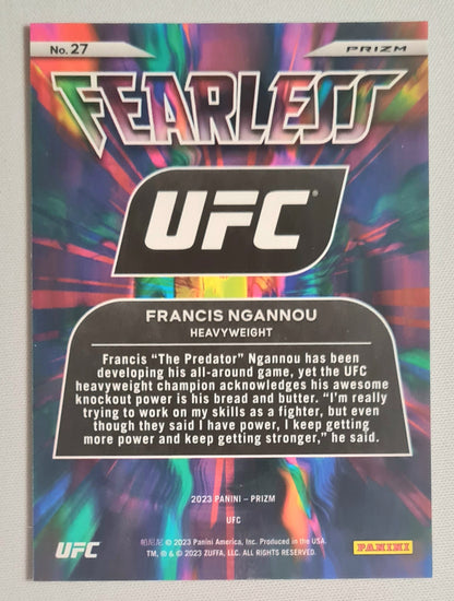 Francis Ngannou - 2023 Panini Prizm UFC Fighter Heavyweight #27 Disco Prizm Parallel