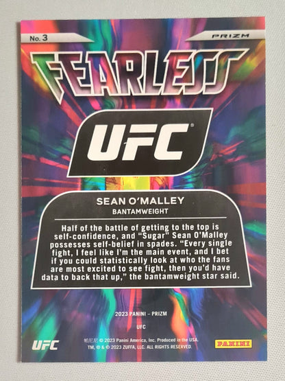 Sean O'Malley - 2023 Panini Prizm UFC Bantamweight Fearless #3 Green Prizm