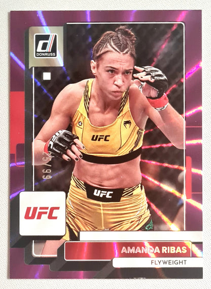 Amanda Ribas - 2023 Panini Donruss UFC fighter Flyweight Women Division #156 Holo Purple Laser /99