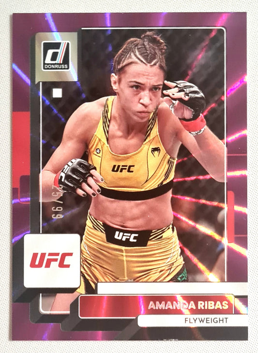 Amanda Ribas - 2023 Panini Donruss UFC fighter Flyweight Women Division #156 Holo Purple Laser /99