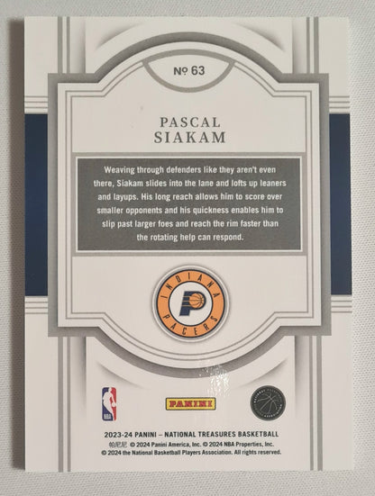 Pascal Siakam - 2023/24 Panini National Treasures Basketball NBA Indiana Pacers #63 Blue /99