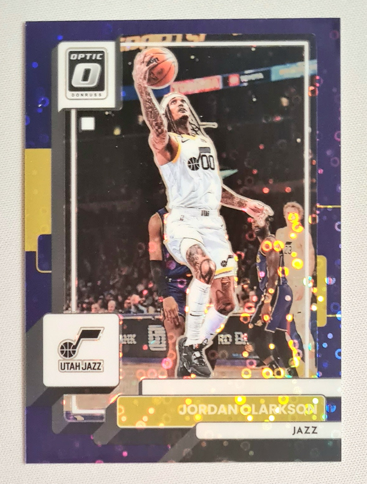 Jordan Clarkson - 2022/23 Panini Donruss Optic Basketball NBA Basketball Utah Jazz #36 Fast Break Purple Disco Prizm /99