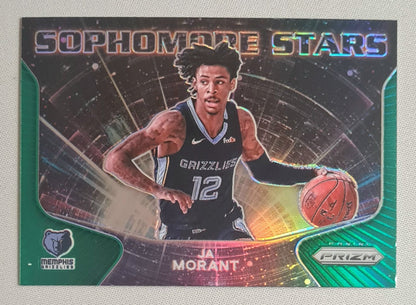 Ja Morant - 2020/21 Panini Prizm Basketball NBA Memphis Grizzlies Sophomore Stars #10 Green Prizm