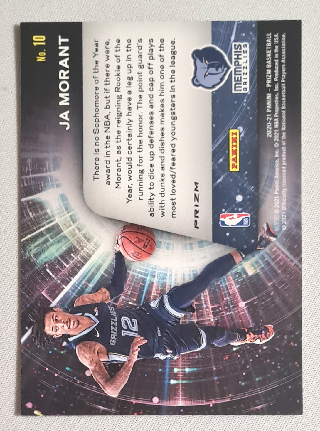 Ja Morant - 2020/21 Panini Prizm Basketball NBA Memphis Grizzlies Sophomore Stars #10 Green Prizm