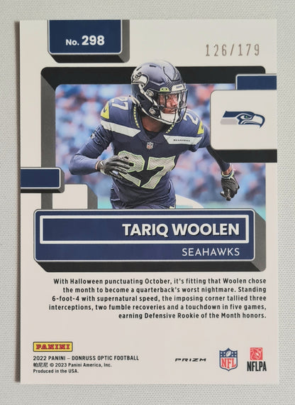 Tariq Woolen - 2022 Panini Donruss Optic Football NFL Seattle Seahawks #298 Blue Refractor /179