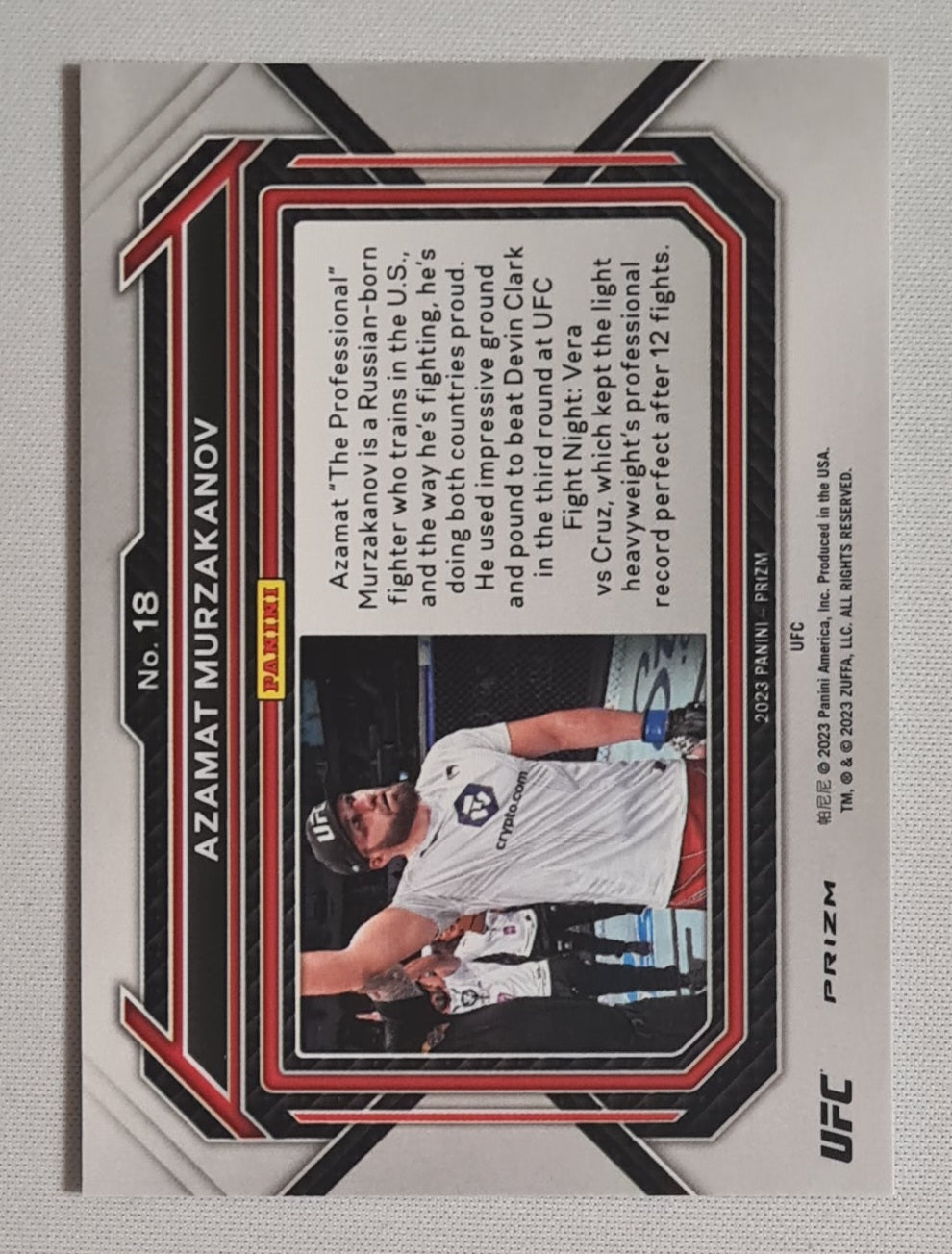 Azamat Murzakanov - 2023 Panini Prizm UFC Fighter Light Heavyweight (RC) #18 Hyper Prizm