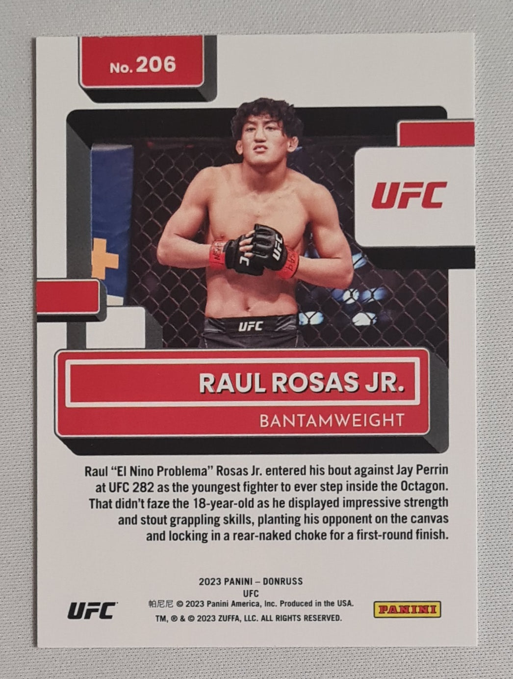 Raul Rosas Jr. - 2023 Panini Donruss UFC Fighter Bantamweight - Rated Rookie - #206