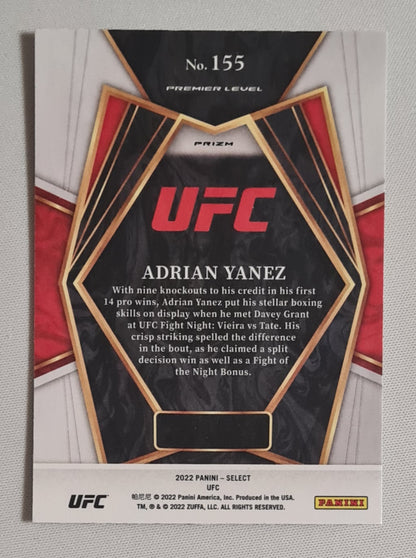 Adrian Yanez - 2022 Panini Select UFC Fighter Bantamweight (RC) #155 Premier Level Disco Prizm