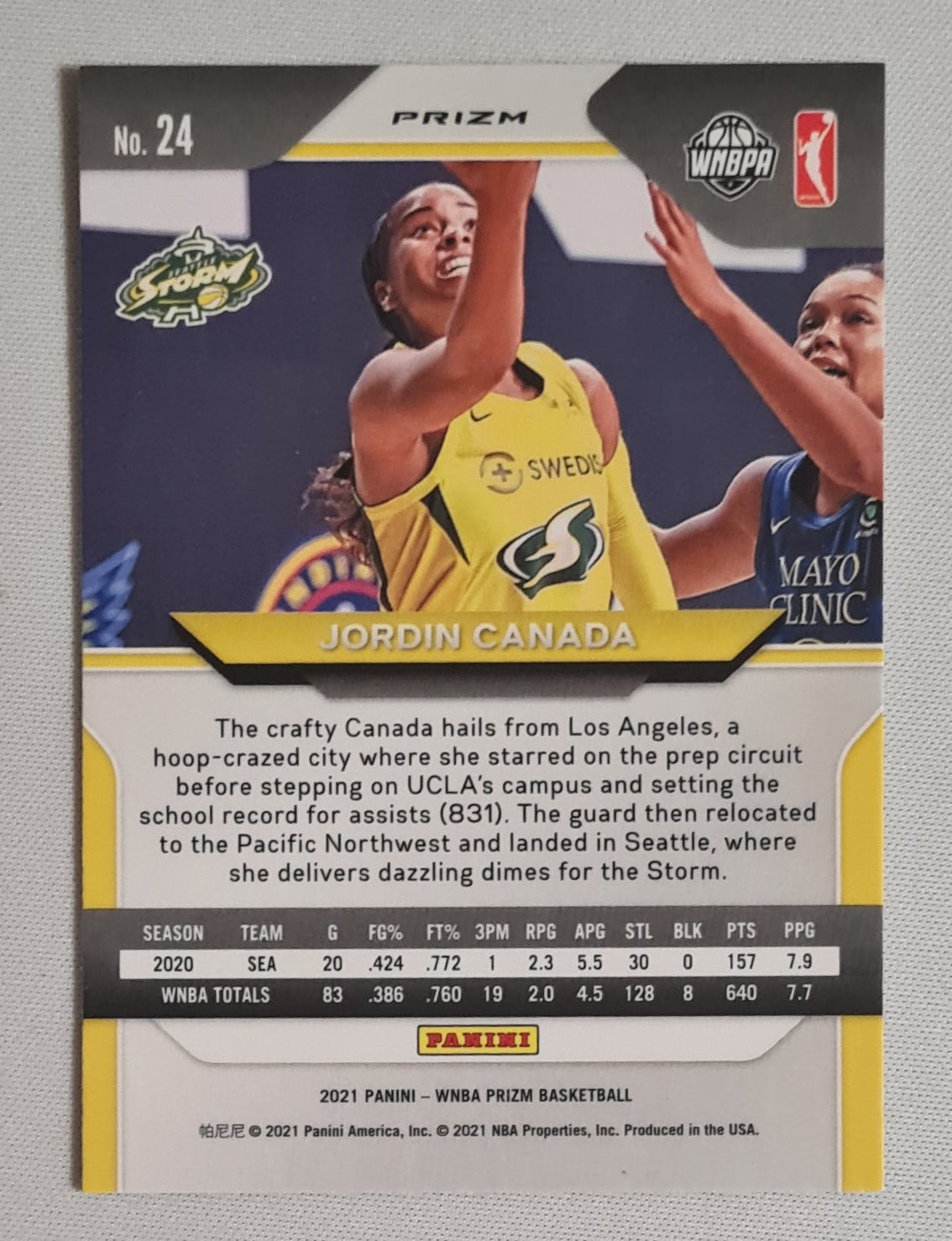 Jordin Canada - 2021 Panini WNBA Prizm Basketball Seattle Storm #24 Green Prizm