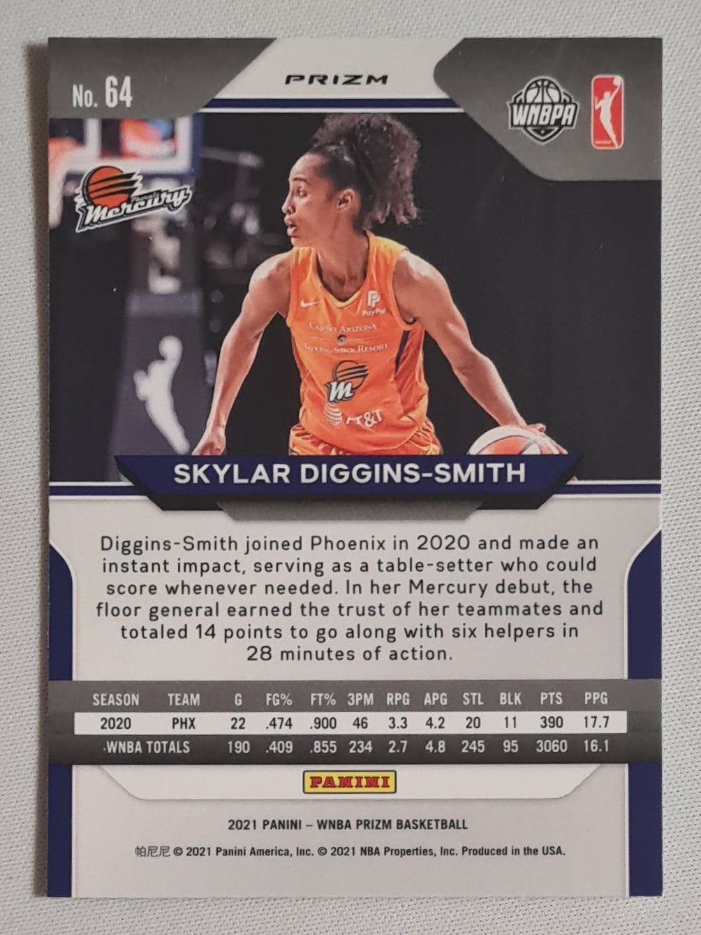 Skylar Diggins-Smith - 2021 Panini WNBA Basketball Phoenix Mercury #64 Refractor