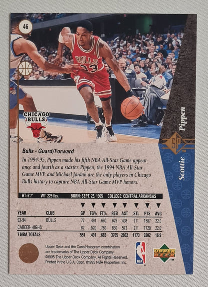 Scottie Pippen - 1995 Upper Deck Hologram Combination Basketball NBA Chicago Bulls #46