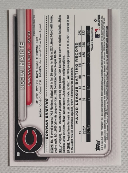 Noelvi Marte - 2024 Topps Baseball MLB Cincinnati Reds (RC) #80 Mojo Refractor