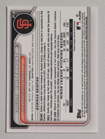 Carson Whisenhunt - 2024 Topps Chrome Baseball MLB San Francisco #BCP-96 Mojo Refractor