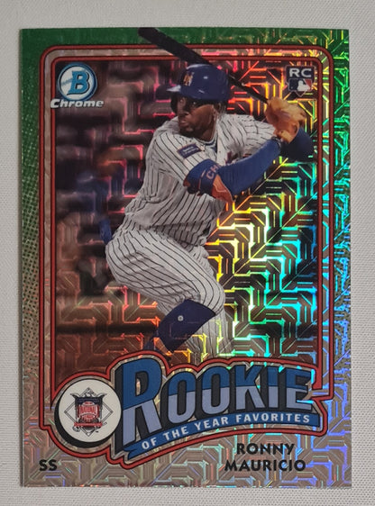 Ronny Mauricio - 2024 Topps Chrome Baseball MLB New York Mets (RC) #Roy-1 Green Mojo Refractor
