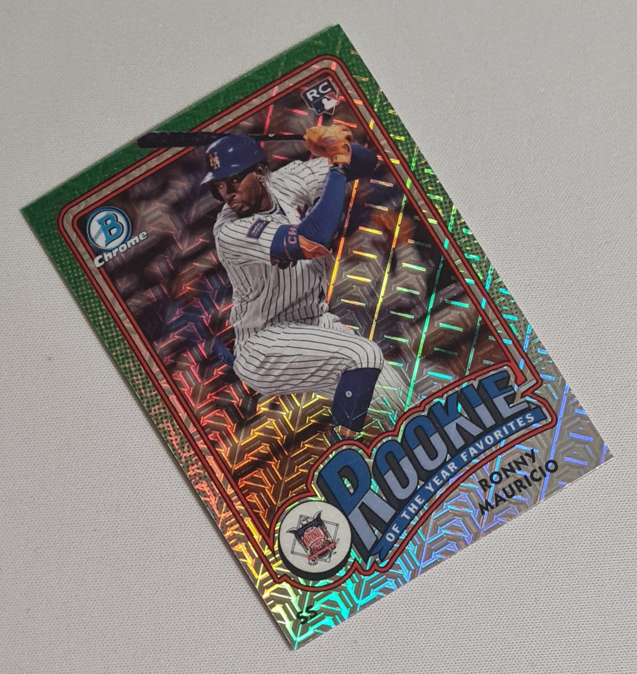 Ronny Mauricio - 2024 Topps Chrome Baseball MLB New York Mets (RC) #Roy-1 Green Mojo Refractor
