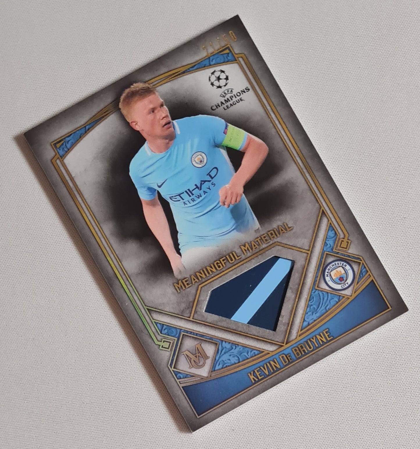 Kevin de Bruyne - 2018 Topps and Museum Collection Meaningful Material Manchester City (CL) #MMSR-KDB /Patch /50