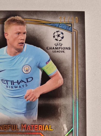 Kevin de Bruyne - 2018 Topps and Museum Collection Meaningful Material Manchester City (CL) #MMSR-KDB /Patch /50