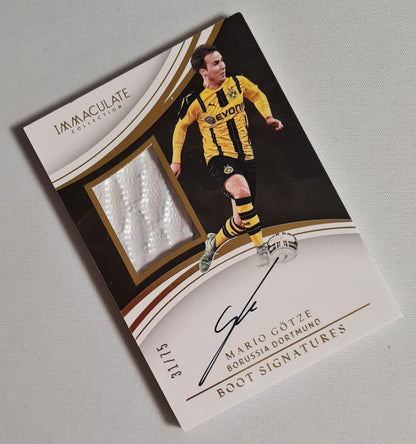 Mario Gotze - 2017 Panini Immaculate Collection Soccer - Boot Signatures - Borussia Dortmund #BS-MG /Boot Match Worn! /75 /On Card Auto Rare!