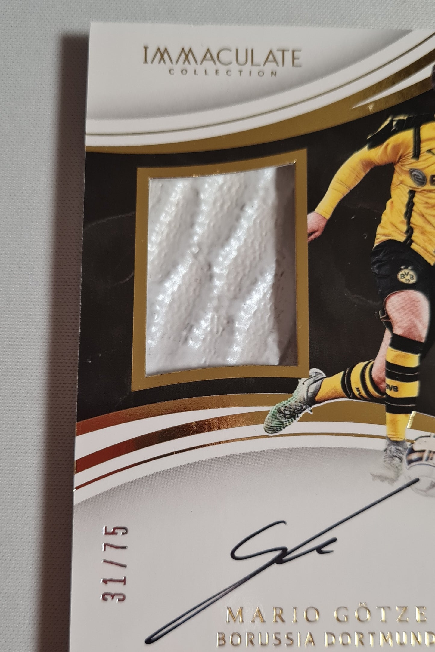 Mario Gotze - 2017 Panini Immaculate Collection Soccer - Boot Signatures - Borussia Dortmund #BS-MG /Boot Match Worn! /75 /On Card Auto Rare!