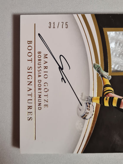 Mario Gotze - 2017 Panini Immaculate Collection Soccer - Boot Signatures - Borussia Dortmund #BS-MG /Boot Match Worn! /75 /On Card Auto Rare!