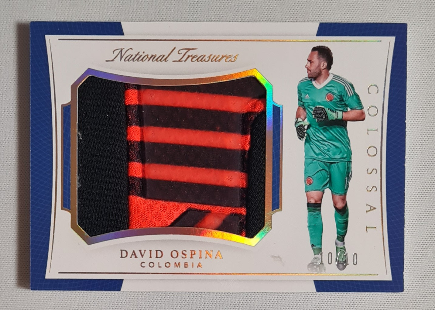 David Ospina - 2018 Panini National Treasures Soccer National Team Colombia Colossal ##CO-DO /Match-worn Material /10