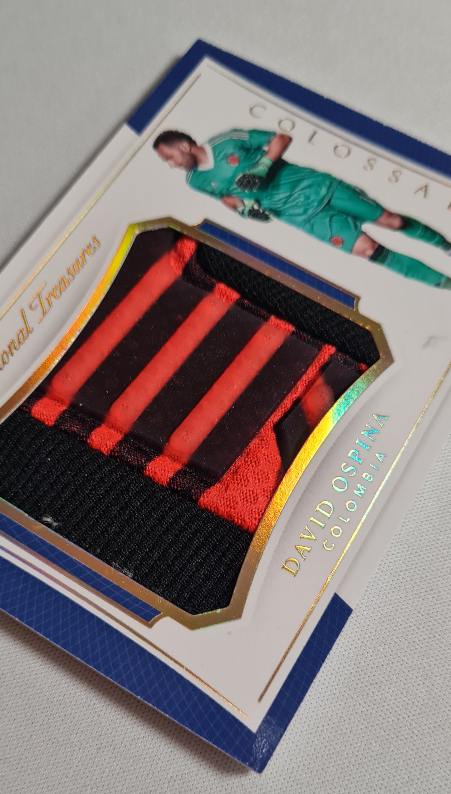 David Ospina - 2018 Panini National Treasures Soccer National Team Colombia Colossal ##CO-DO /Match-worn Material /10