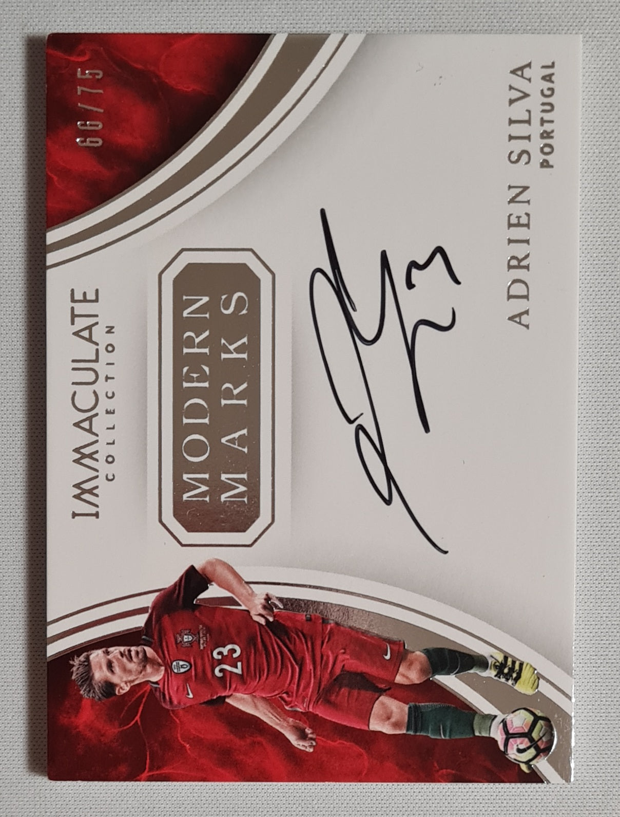 Adrien Silva - 2017 Panini Immaculate Collection Soccer Modern Marks National Team Portugal #MM-ASI /75 / on card Auto