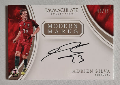 Adrien Silva - 2017 Panini Immaculate Collection Soccer Modern Marks National Team Portugal #MM-ASI /75 / on card Auto